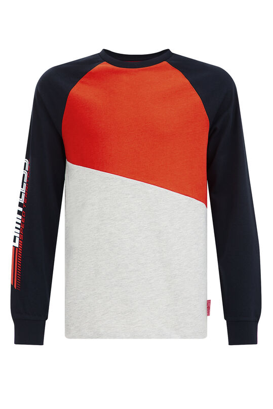Jungen-T-Shirt mit Colourblock-Design, Rot