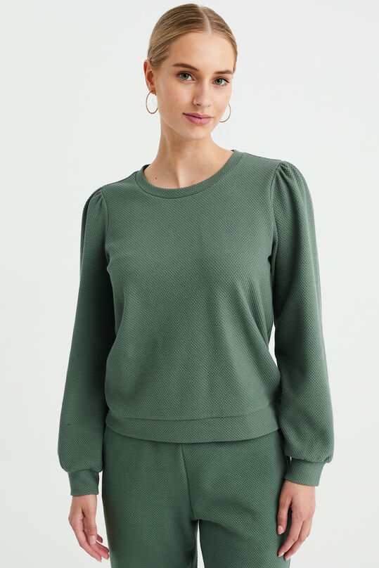 Damen-Sweatshirt mit Strukturmuster, Khaki