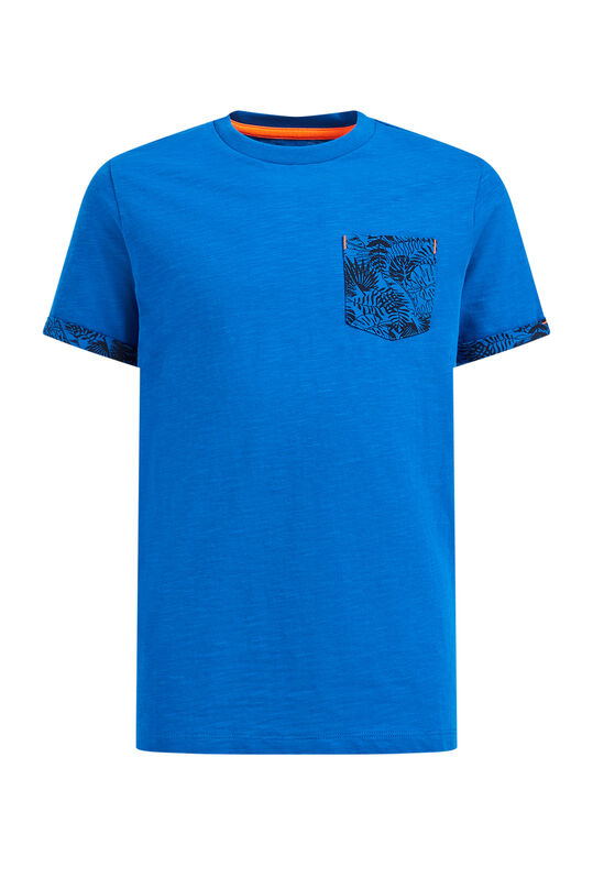 Jungen-T-Shirt mit Brusttasche, Kobaltblau