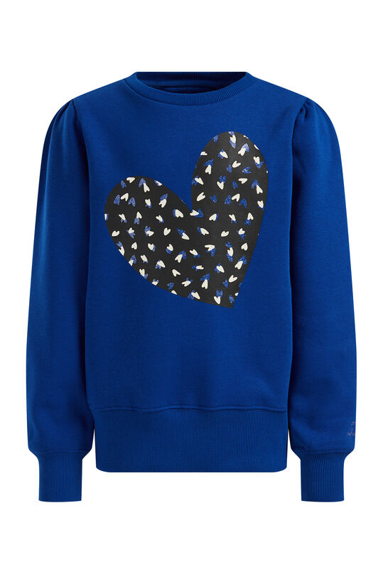 Mädchen-Sweatshirt mit Aufdruck, Marineblau