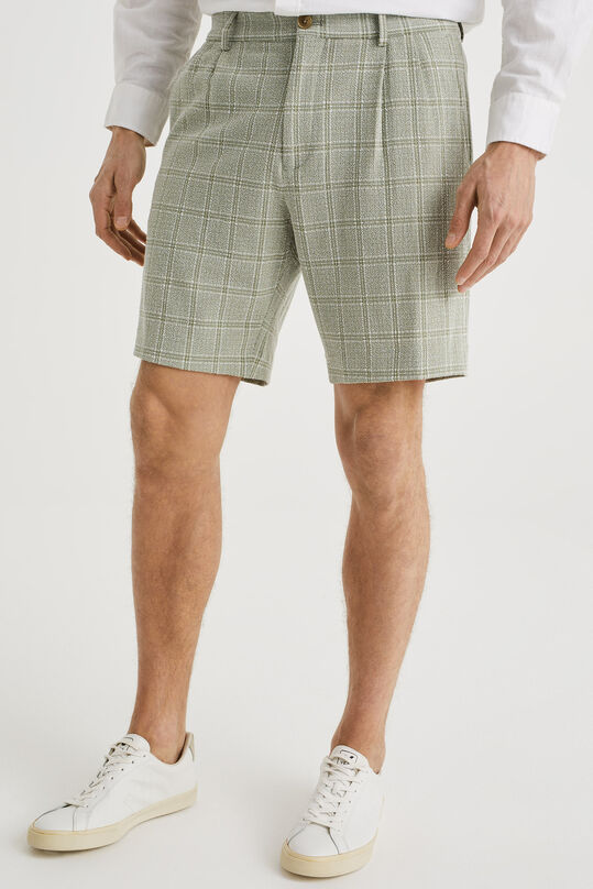 Herren-Regular-Fit-Shorts mit Muster, Hellgrün