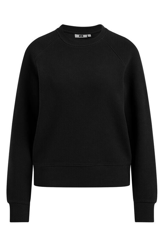 Damen-Sweatshirt mit Strukturmuster, Schwarz