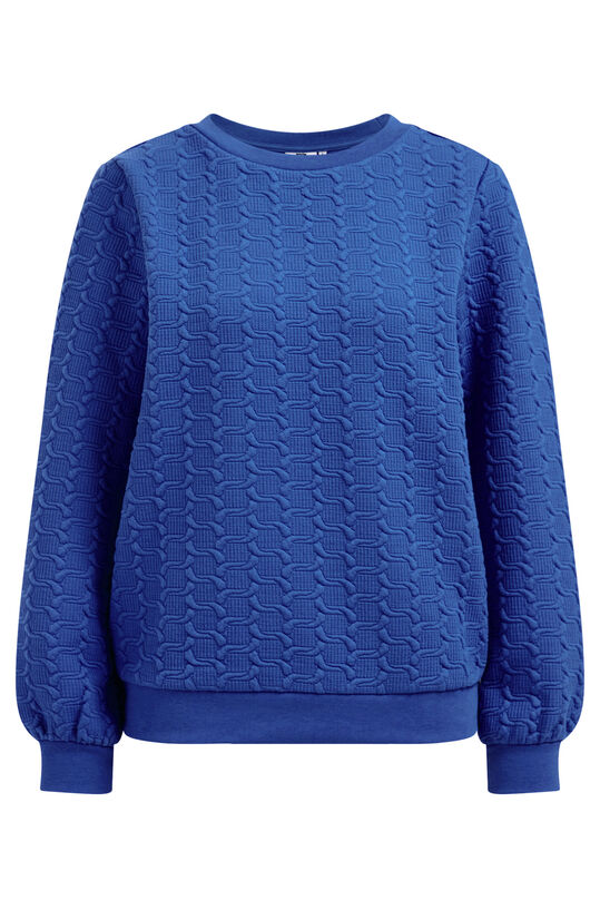 Damen-Sweatshirt mit Strukturmuster, Eisblau