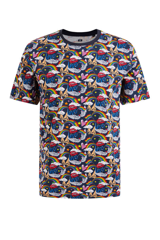 Pride Unisex-T-Shirt mit Muster, Dunkelblau
