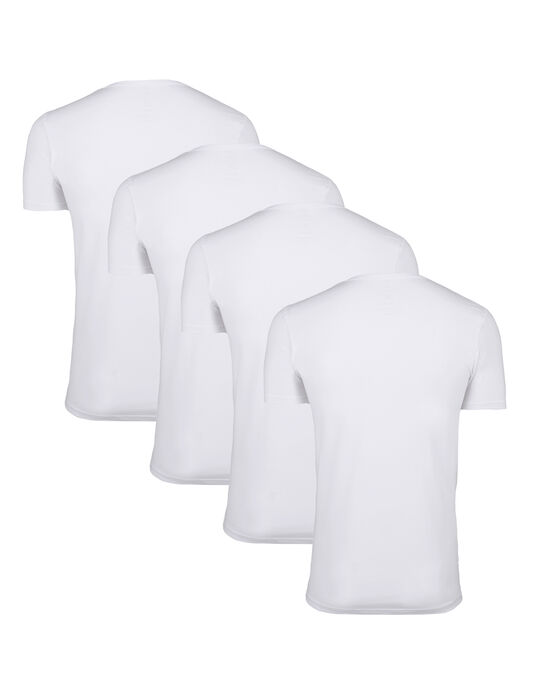 Herren T-shirt, 4er-pack, Weiß