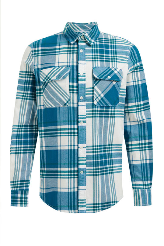 Herren-Regular-Fit-Hemd mit Muster, Grün