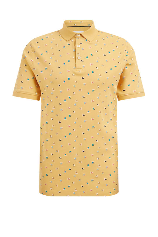 Herren-Poloshirt mit Muster, Ockergelb