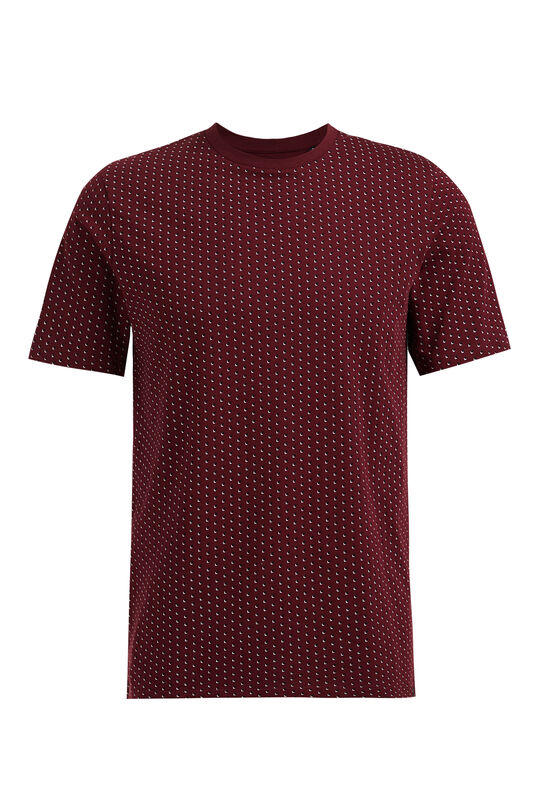 Herren-T-Shirt mit Muster, Weinrot