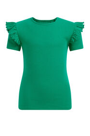Mädchen-T-Shirt mit Rüschen, Grün
