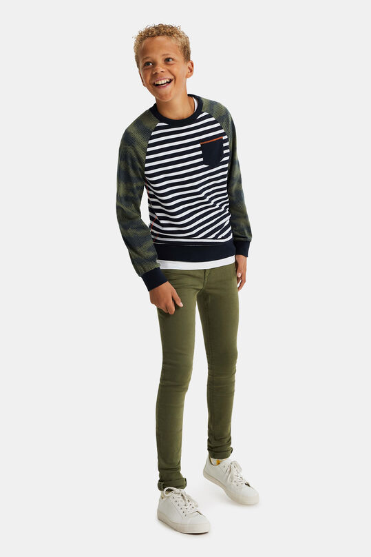 Jungen-Skinny-Jeans mit Färbung, Armeegrün