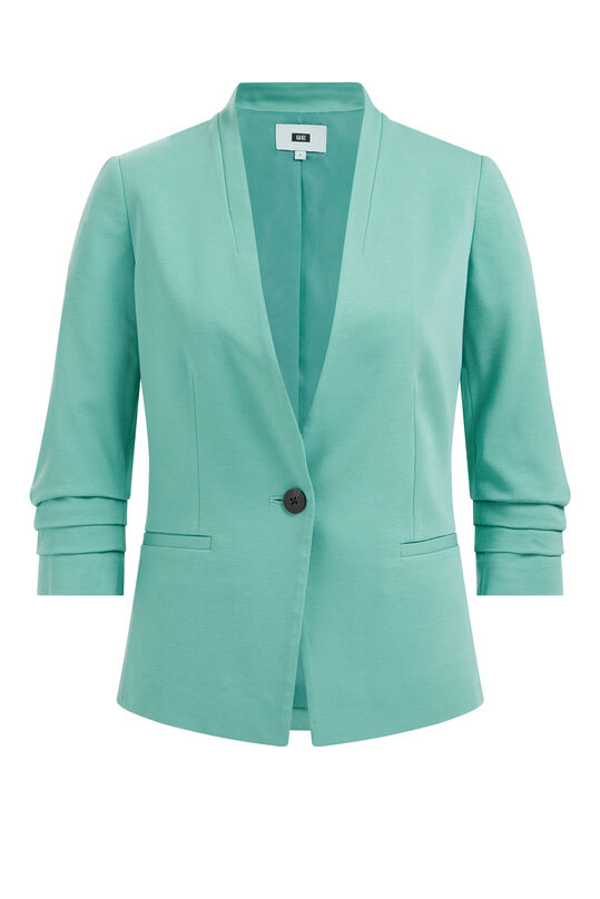 Taillierter Damen-Jersey-Blazer mit Knittereffekt, Hellblau