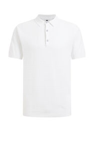 Herren-Poloshirt mit Strukturmuster, Weiß
