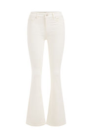 Damen-Bootcut-Jeans mit normaler Bundhöhe und Stretch, Weiß