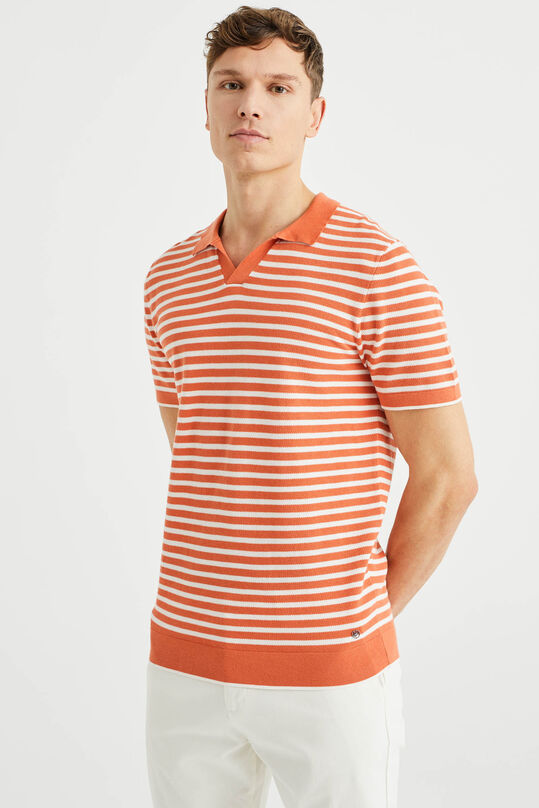 Herren-Poloshirt mit Muster, Orange