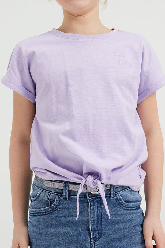 Mädchen-T-Shirt mit Knoten-Detail, Zartlila