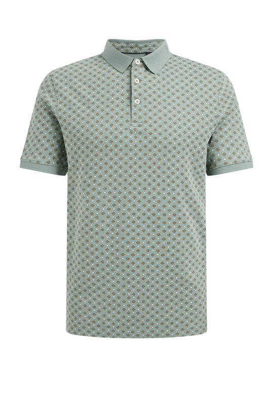 Herren-Poloshirt mit Muster, Pastellgrün
