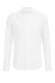 Herren-Slim-Fit-Hemd aus hochwertiger Baumwolle, Weiß