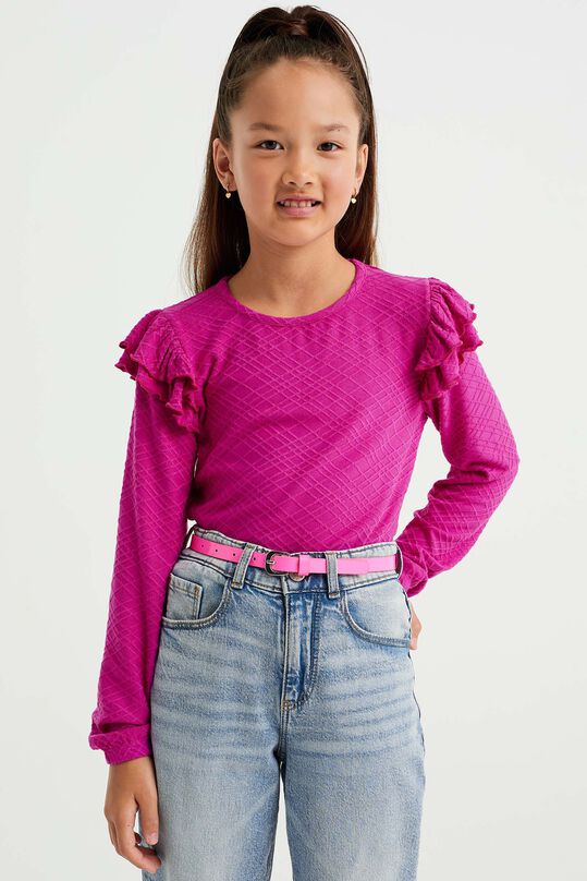 Mädchen-T-Shirt mit Strukturmuster, Rosa
