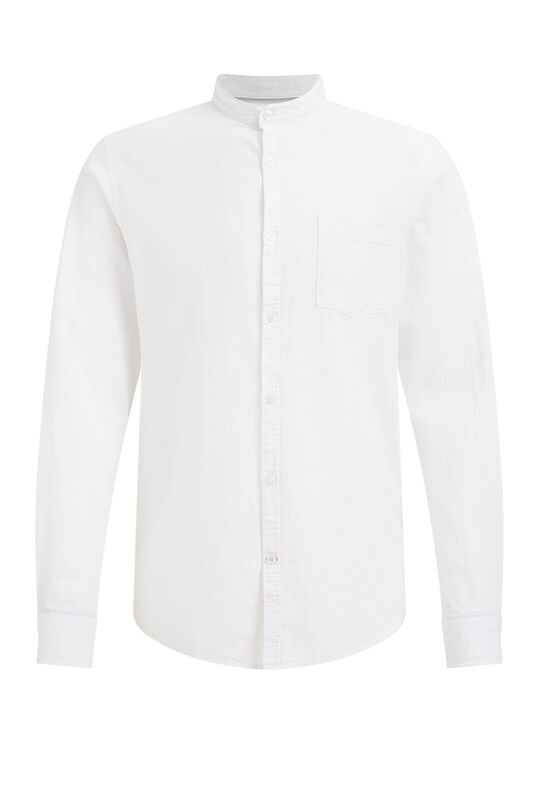 Herren-Slim-Fit-Hemd mit Strukturmuster, Weiß