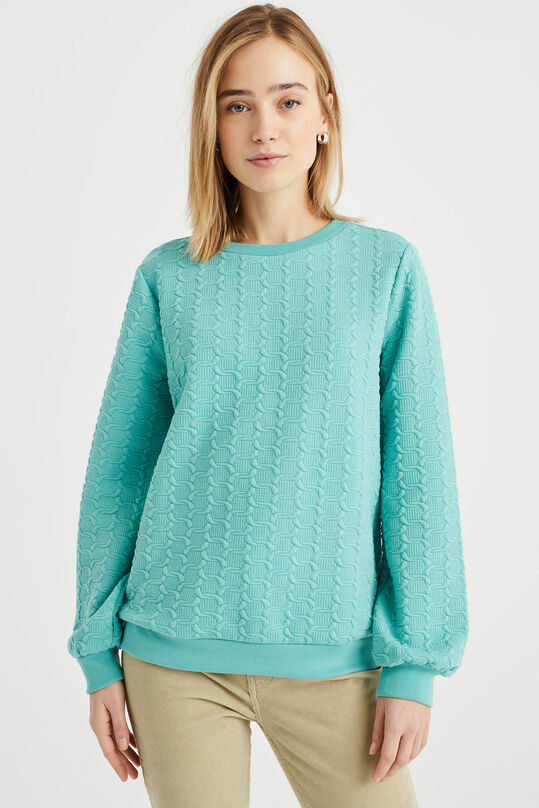 Damen-Sweatshirt mit Strukturmuster, Hellgrün