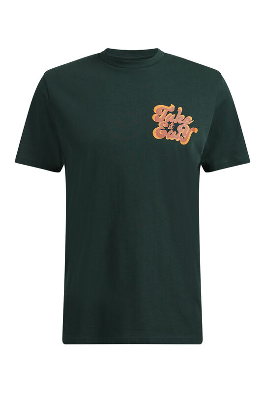 Herren-T-Shirt mit Aufdruck, Dunkelgrün