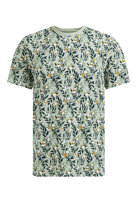 Herren-T-Shirt mit Muster, Graugrün