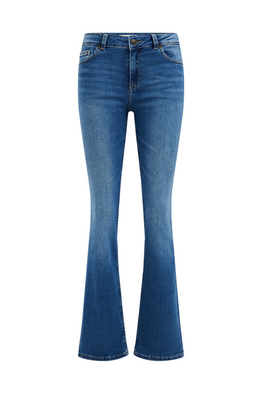 Damen-Bootcut-Jeans mit normaler Bundhöhe und Stretch, Dunkelblau
